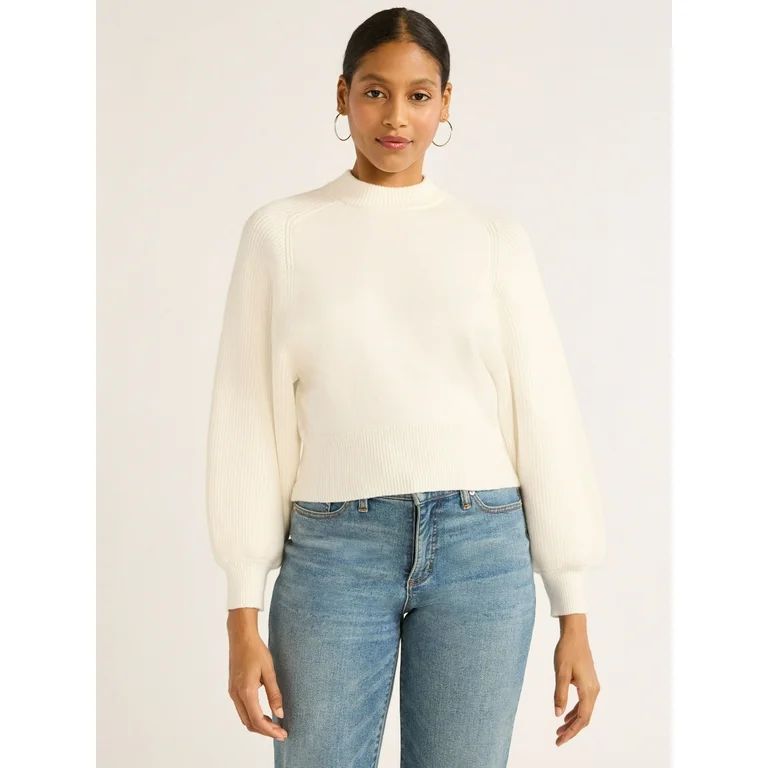 Scoop Women's Saddle Shoulder Sweater, Midweight, Sizes XS-XXL - Walmart.com | Walmart (US)