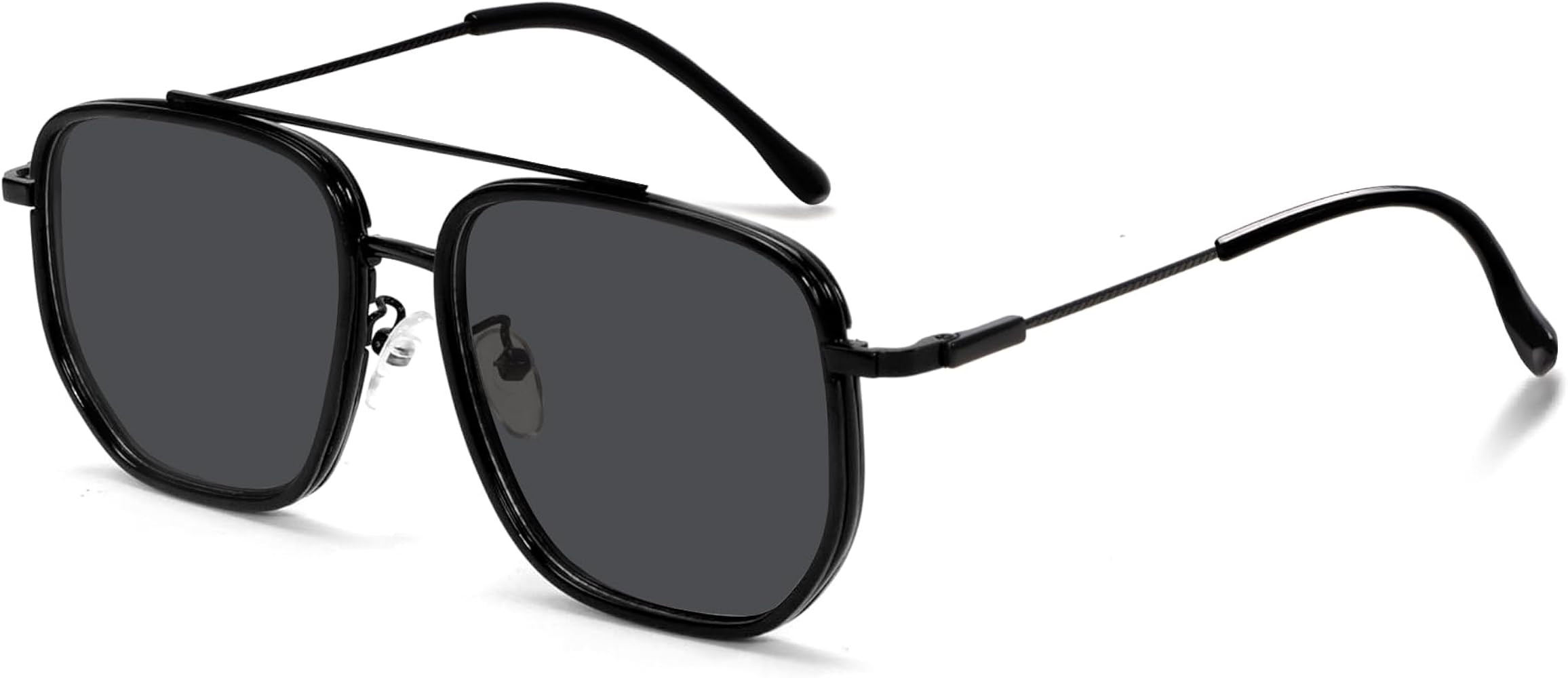 TYA Retro Square Aviator Sunglasses for Women Men, Oversized Metal Double Bridge Trendy Sun Glass... | Amazon (US)