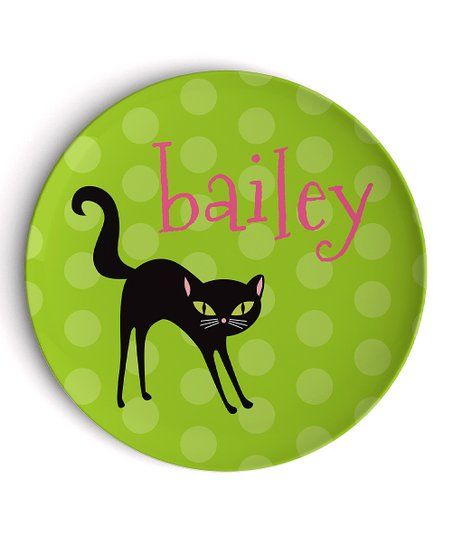 Halloween Cat Personalized Plate | Zulily