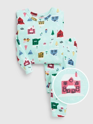 babyGap 100% Organic Cotton Holiday Print PJ Set | Gap (CA)