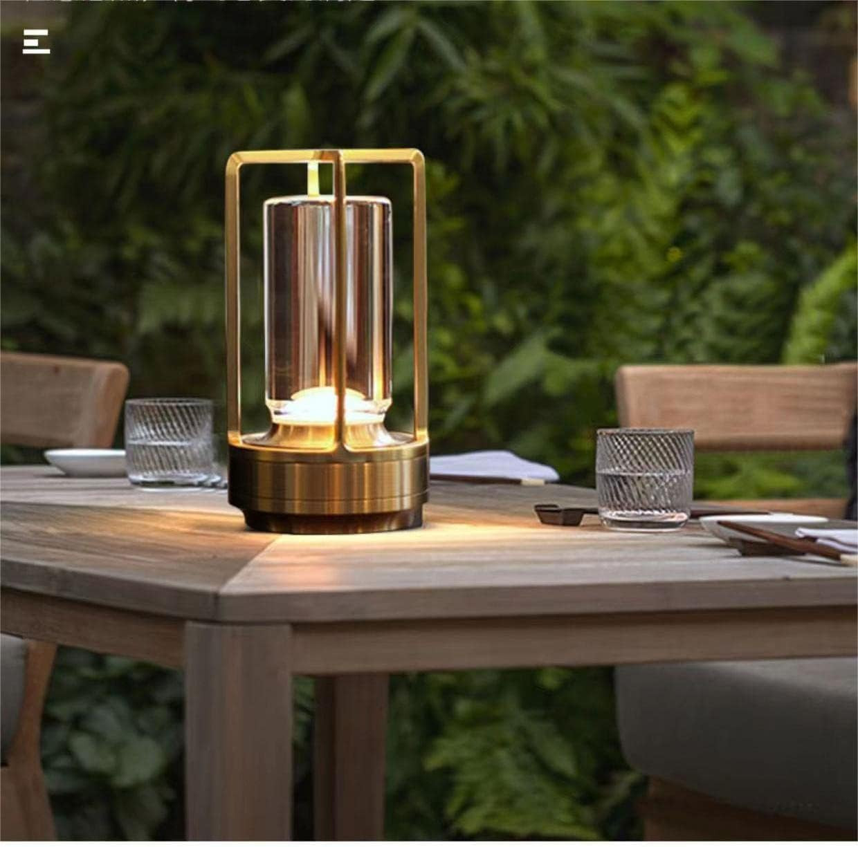 Portable Metal Table Lamp for Indoor/Outdoor，Rechargeable Cordless 3 Colors | Amazon (US)