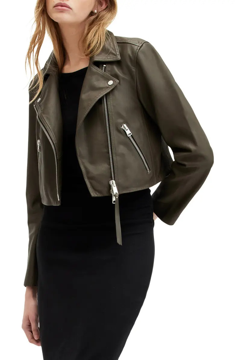 Dalby Crop Leather Biker Jacket | Nordstrom