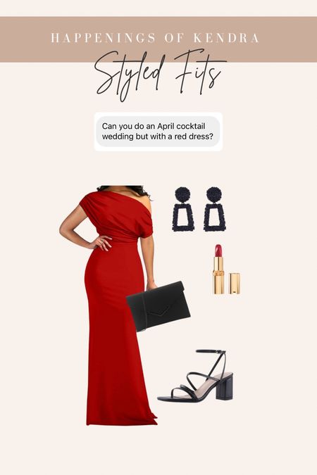 Red Wedding Guest Styled Outfit from @amazonfashion 

#LTKstyletip #LTKunder50 #LTKwedding