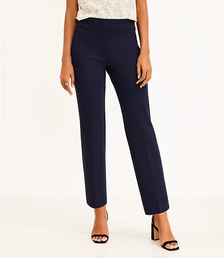 Pull On Straight Pants in Ponte | LOFT