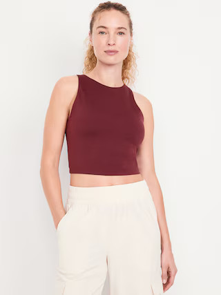 CloudComfy High-Neck Longline Sports Bra | Old Navy (US)