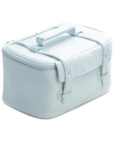 Light Blue Leatherette Travel Makeup Case | Gilt