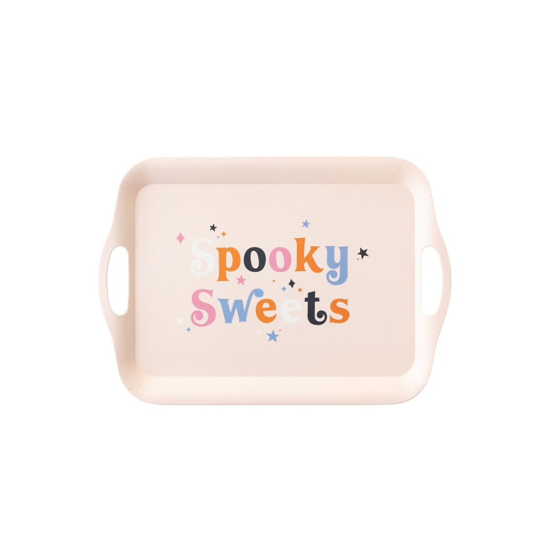 Spooky Sweet Halloween Tray, Pink Halloween Serving Tray, Reusable Bamboo Tray, Halloween Baby Sh... | Etsy (US)