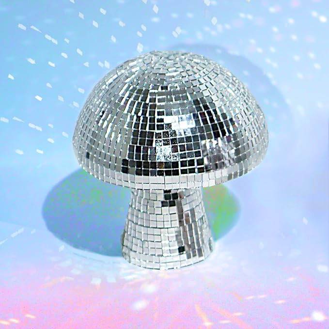 FunisFun Mushroom Disco Ball, Silver Mirror Glitter Disco Ball, Reflective Disco Ball Lights for ... | Amazon (US)