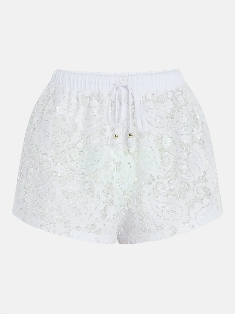 No Boundaries Lace Shorts Swim Coverup, Women\u2019s XXS-XXL | Walmart (US)