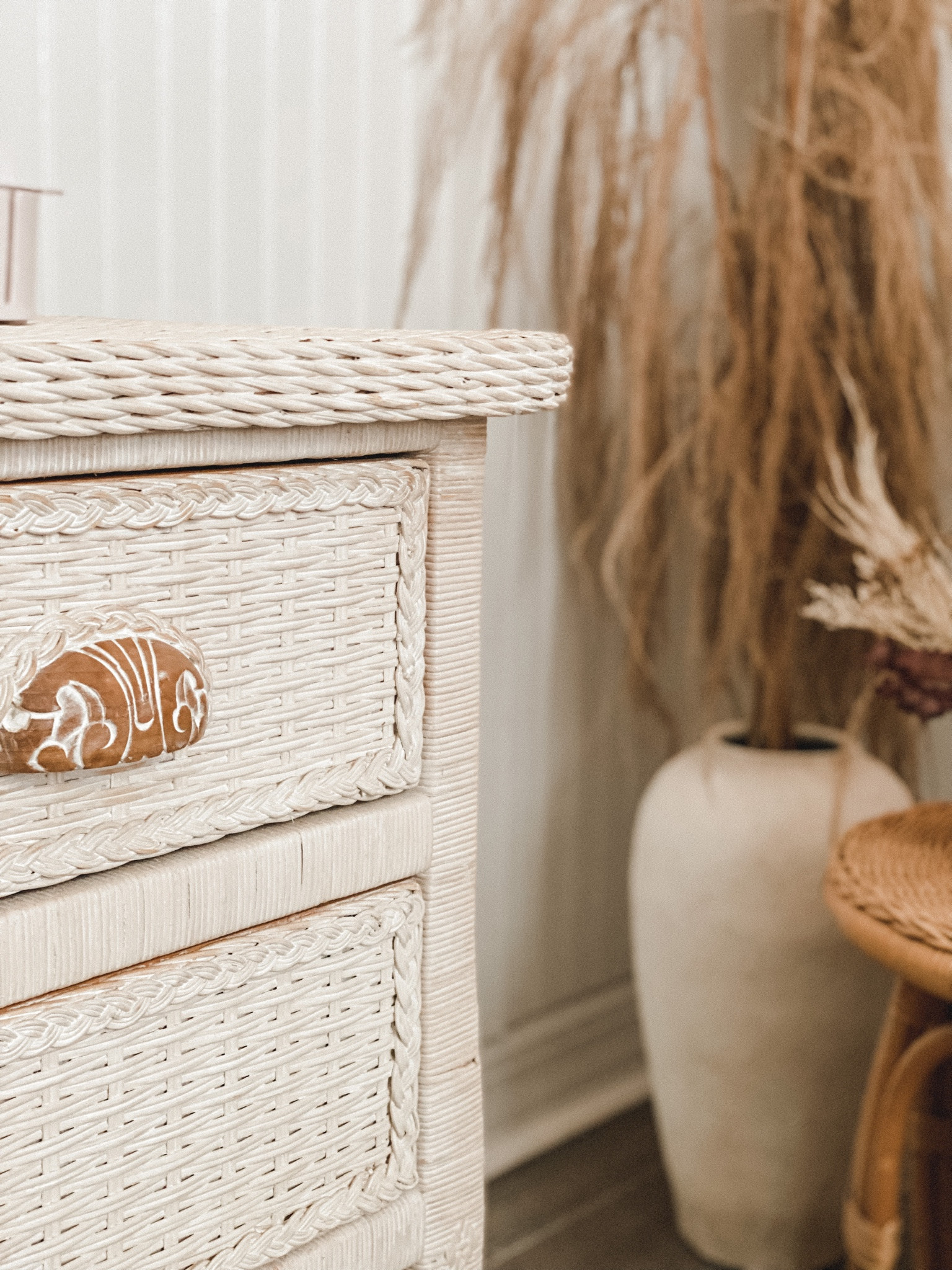 The pampas grass you need in your life!! 🙌🏼 3 huge stems for under $20!! This is the perfect accent to a boho girl nursery or any other space in the house. Nursery, boho nursery, home decor, pampas grass