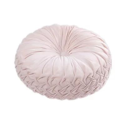 Tracy Porter® Rouched Velvet Round Throw Pillow in Blush | Bed Bath & Beyond | Bed Bath & Beyond