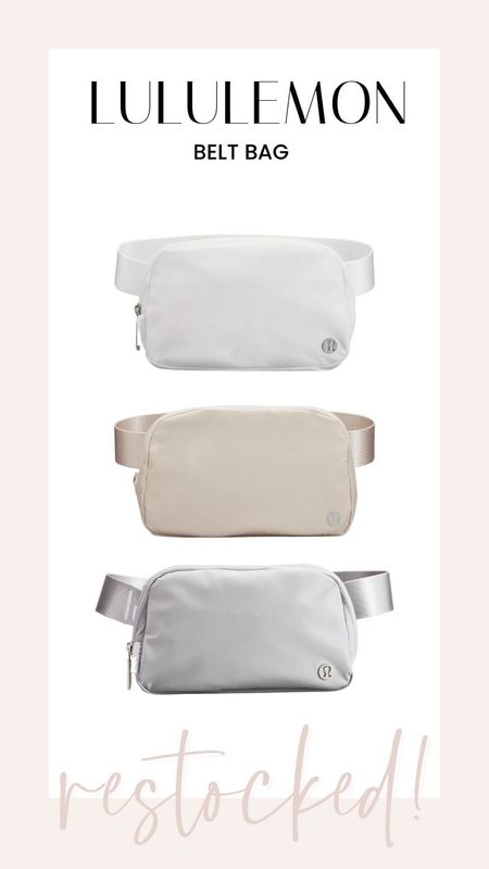 Lululemon belt bags back in stock! These are perfect for on the go and travel days! 

#LTKFind #LTKstyletip #LTKSeasonal
