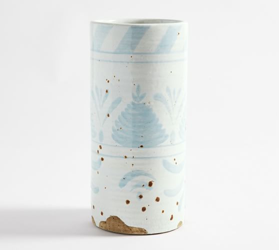 Chambray Patterned Handcrafted Ceramic Vases | Pottery Barn (US)