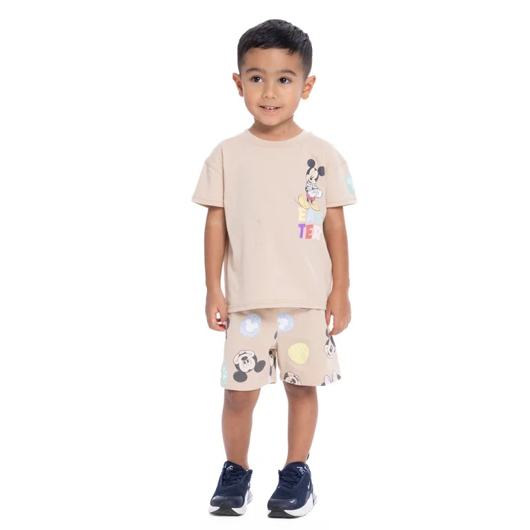 Mickey Mouse Toddler Easter Graphic Print Tee and Shorts Set, 2-Piece, Sizes 12 Months-5T | Walmart (US)