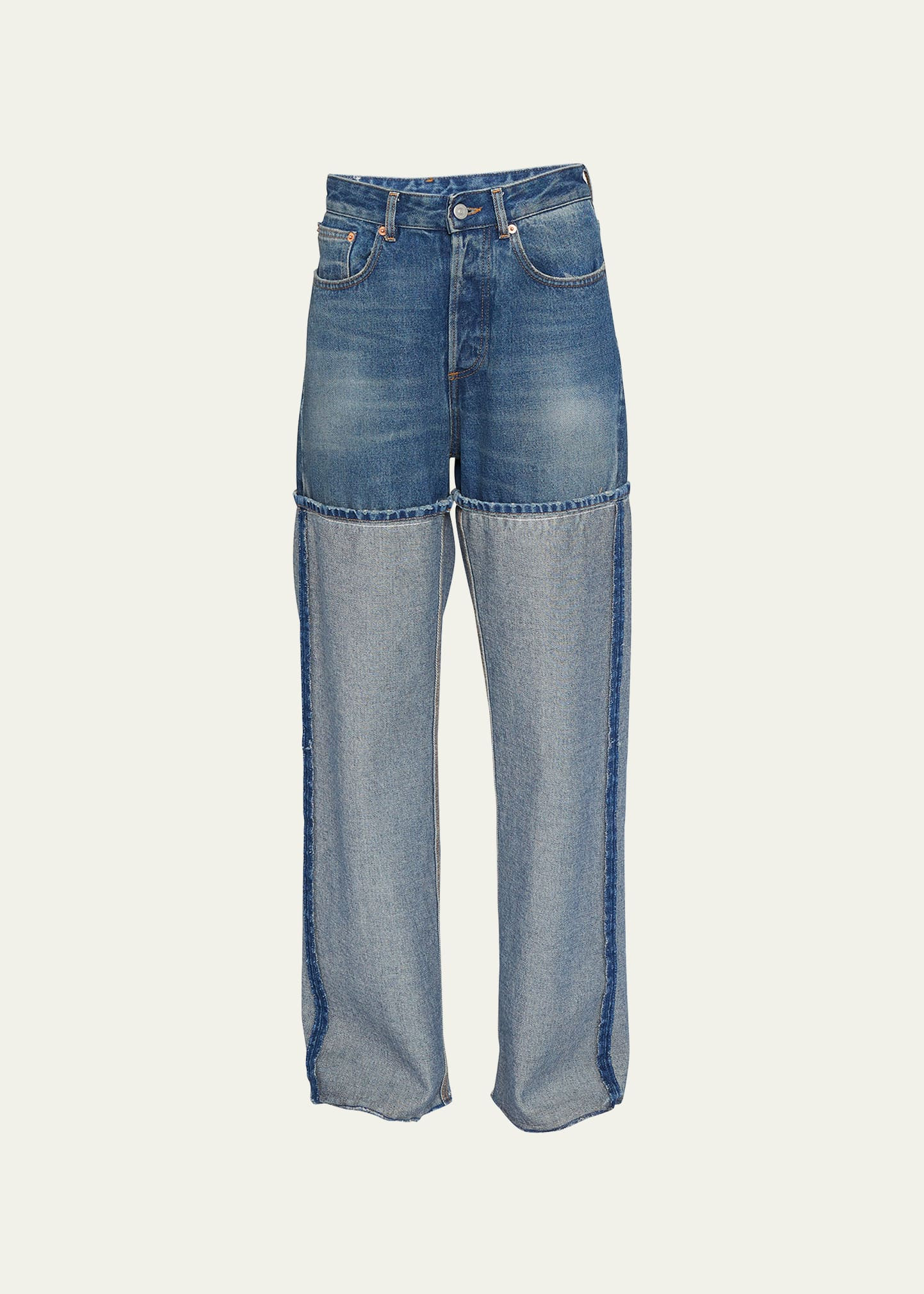 Deconstructed Loose Straight Jeans | Bergdorf Goodman