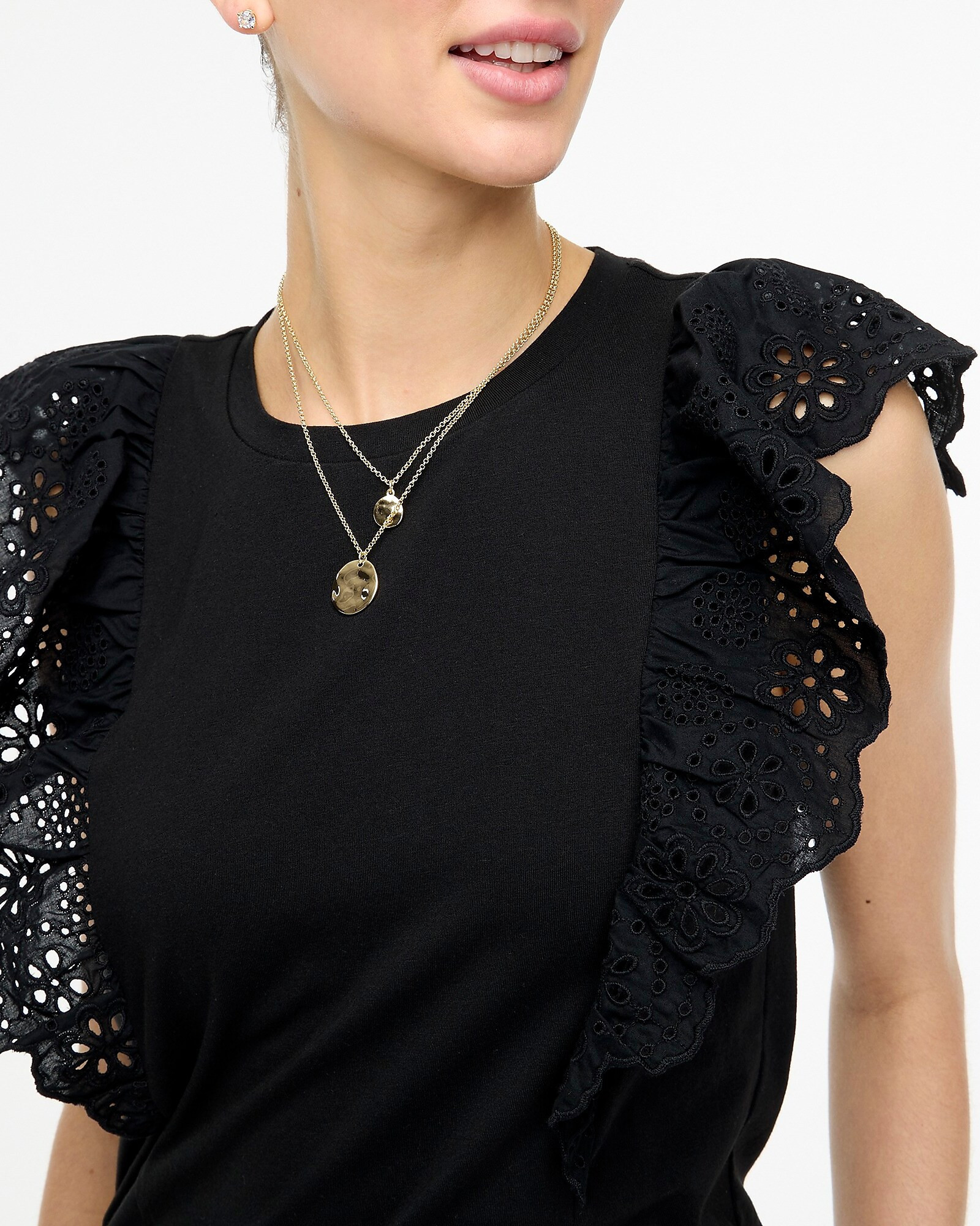 Ruffle-sleeve eyelet top | J.Crew Factory