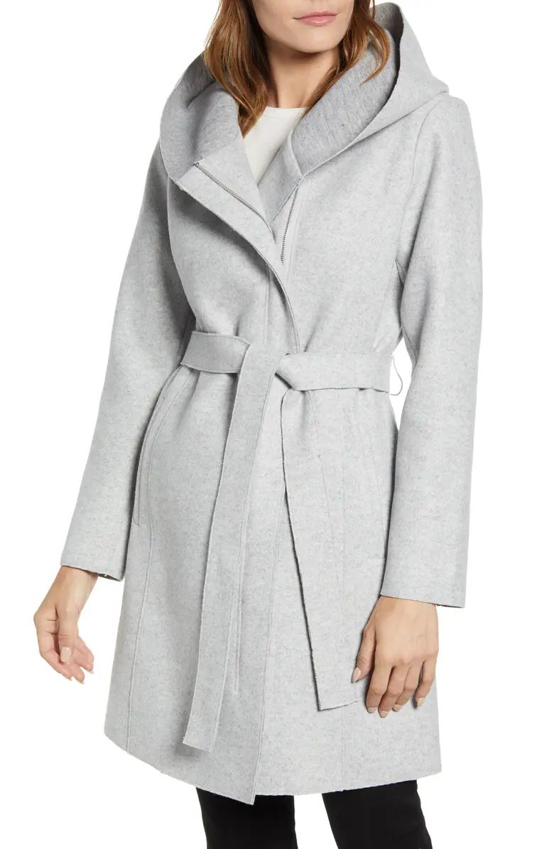 Hooded Faux Wrap Coat | Nordstrom