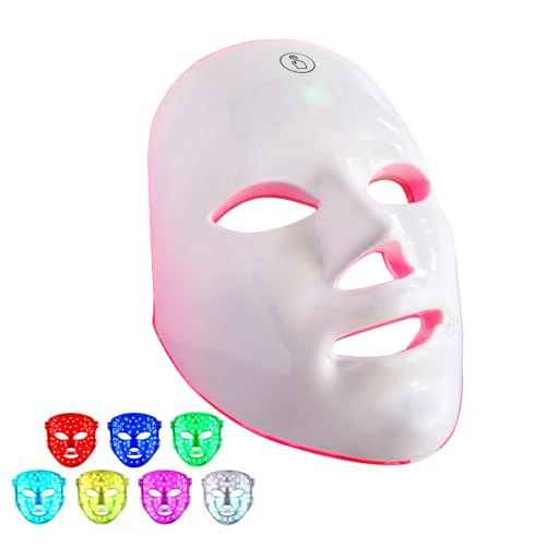 IOBTY LED Face Mask Light Therapy, 7+1 Modes Portable Red Light Therapy for Face, Rechargeable, Blue & Red Light Mask, LED Facial Skin Care Mask At Home & Travel | Amazon (US)