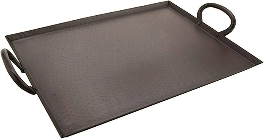 G.E.T. SSTPD-1612-ANT Heavy-Duty Metal Serving/Ottoman Tray with Handles, 16" x 12", Hammered Bro... | Amazon (US)