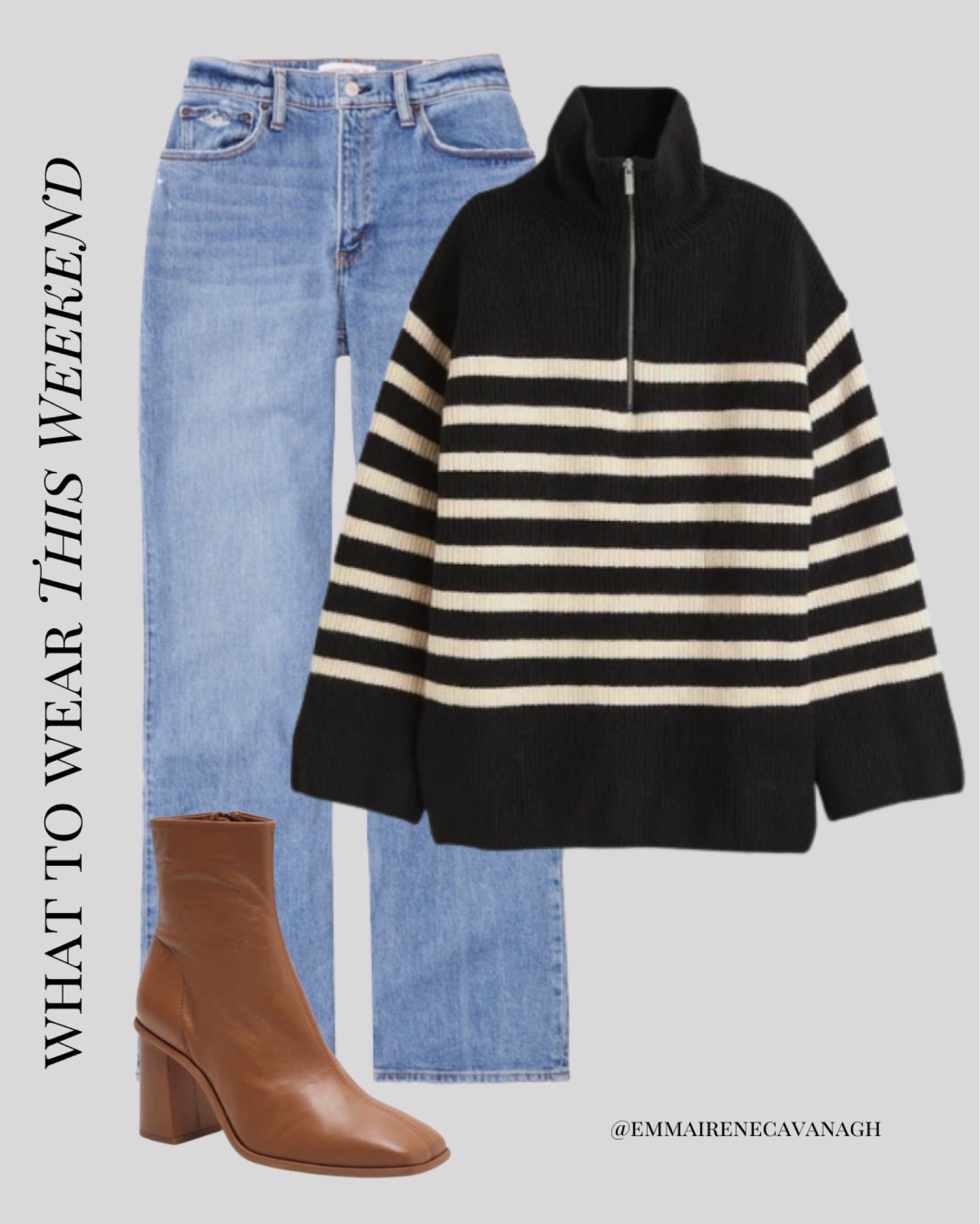Striped zip up sweater. #stripedsweater #sweater #denim #stripes

#LTKunder100 #LTKHoliday #LTKSeasonal