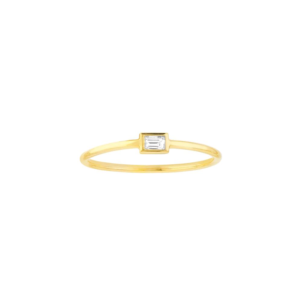 Baguette Bezel Ring | Henri Noel Fine Jewelry