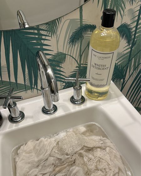 How I clean my vintage and delicate designer items:
- fill sink of tub with Lukewarm water and a bit of The Laundress detergent 
- leave the item to soak for about 15 mins agitating the water every couple of minutes
- repeat until the water is clear!
