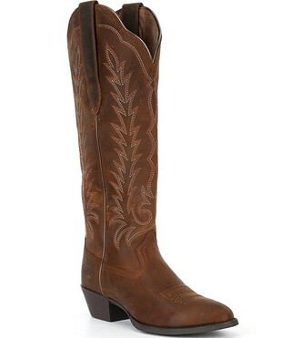 Women's Heritage R Toe Tall Stretchfit Leather Western Boots | Dillard's
