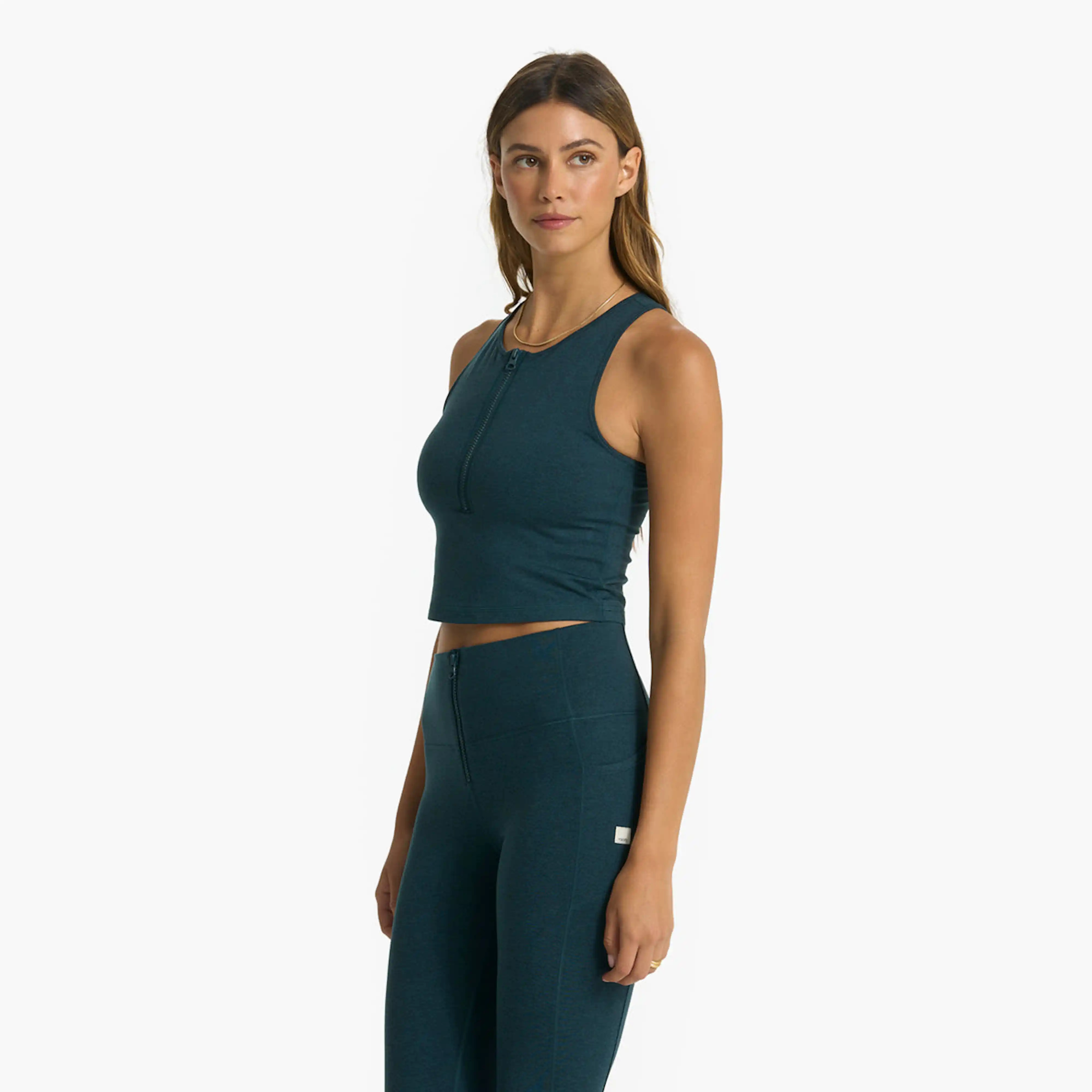 Granite Heathered Zip Tank | Vuori Clothing (US & Canada)