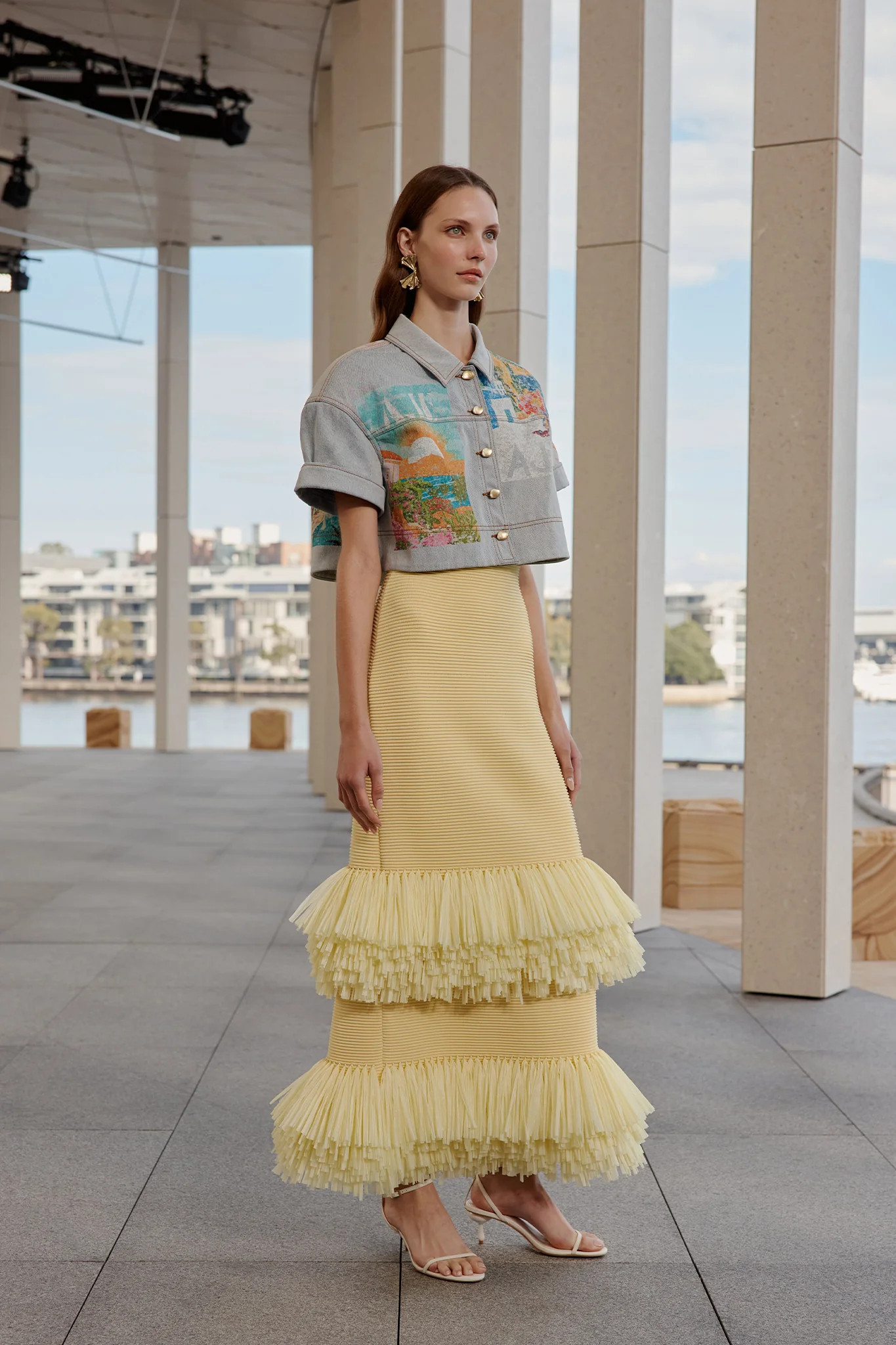 Agave Knit Raffia Midi Skirt | aje. (US, UK, Europe, ROW)