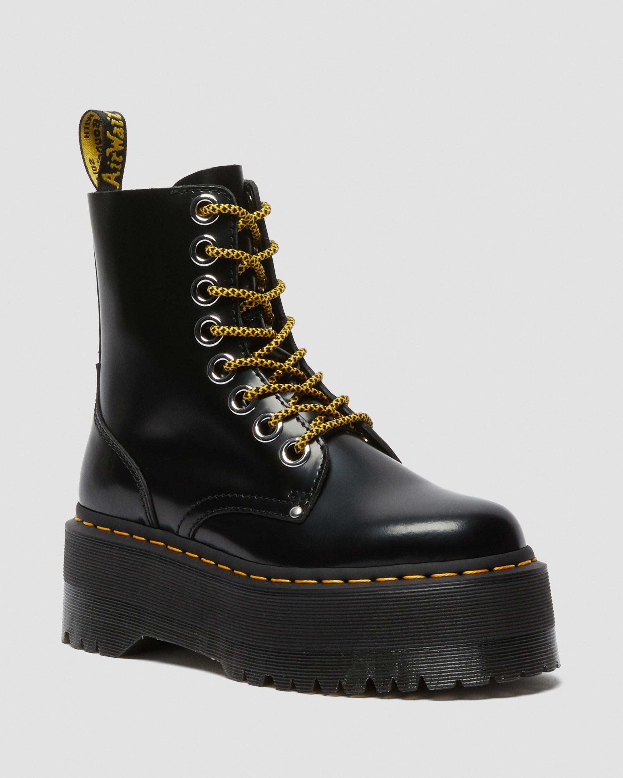 Jadon Max Boot Women's Platforms in Black Buttero | Dr. Martens | Dr. Martens