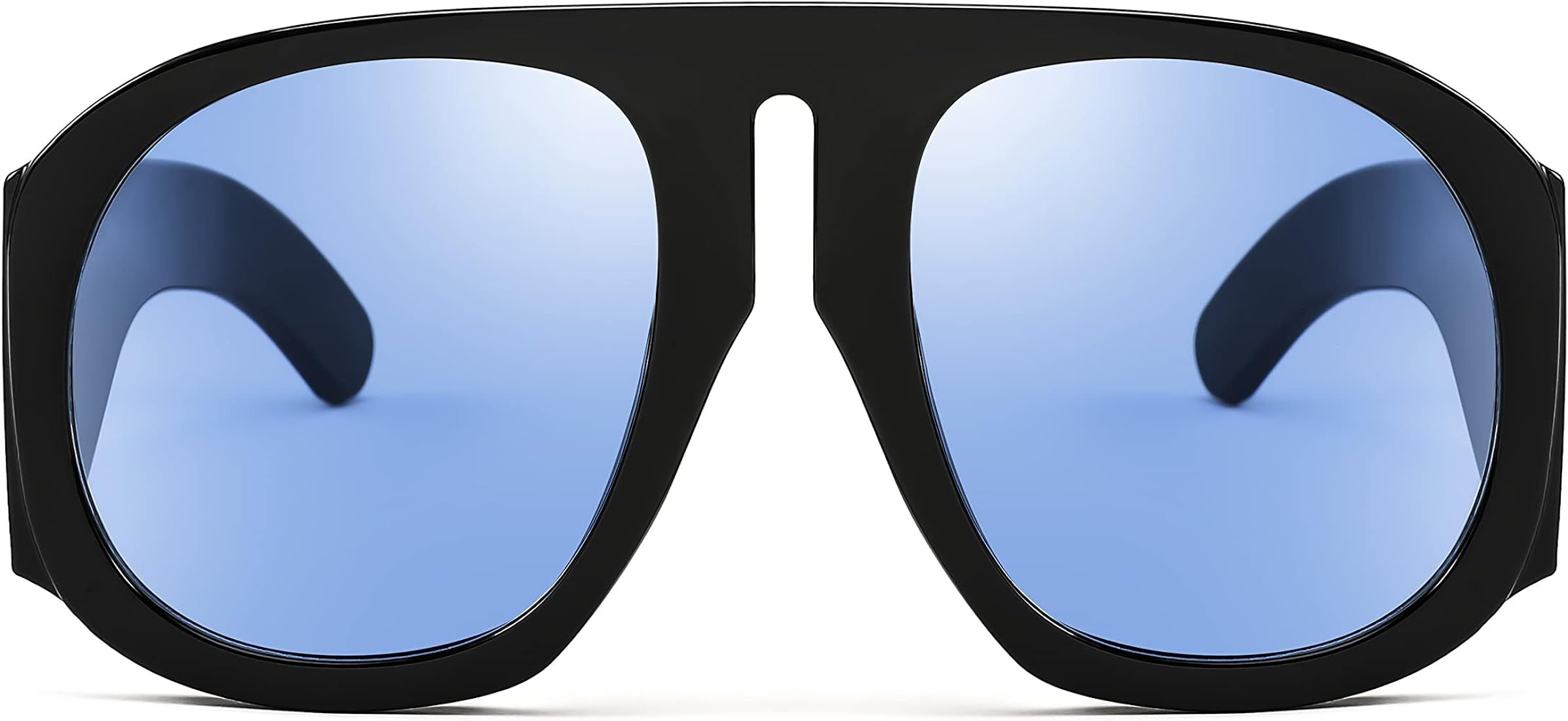 FEISEDY Retro Trendy Avaitor Sunglasses for Women Men Oversized Vintage 70s 80s Sunglasses Flat T... | Amazon (US)