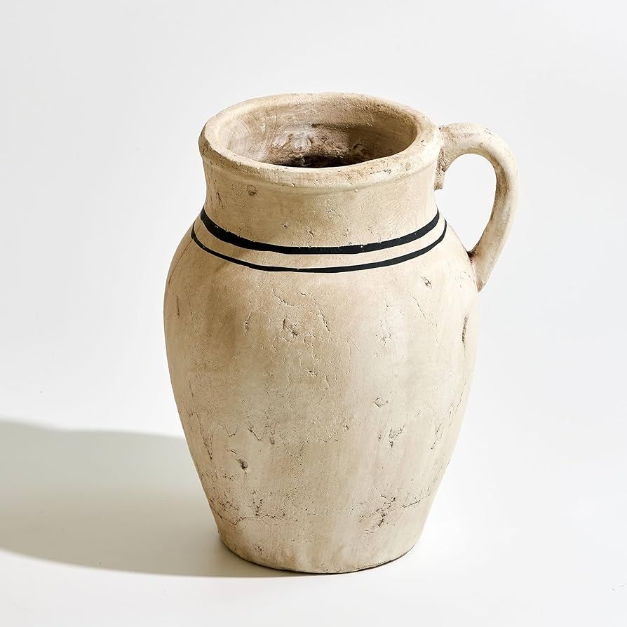LB2 Ceramic Rustic Vase, Terra Cotta Pitcher Vase, Distressed Farmhouse Decor, Pottery Decorative... | Amazon (US)