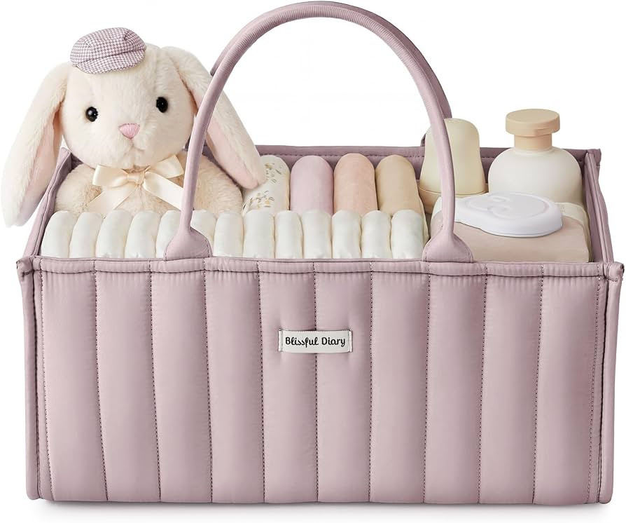 Blissful Diary Baby Diaper Caddy Organizer, Stylish Storage Basket for Newborn Essentials and Dia... | Amazon (US)