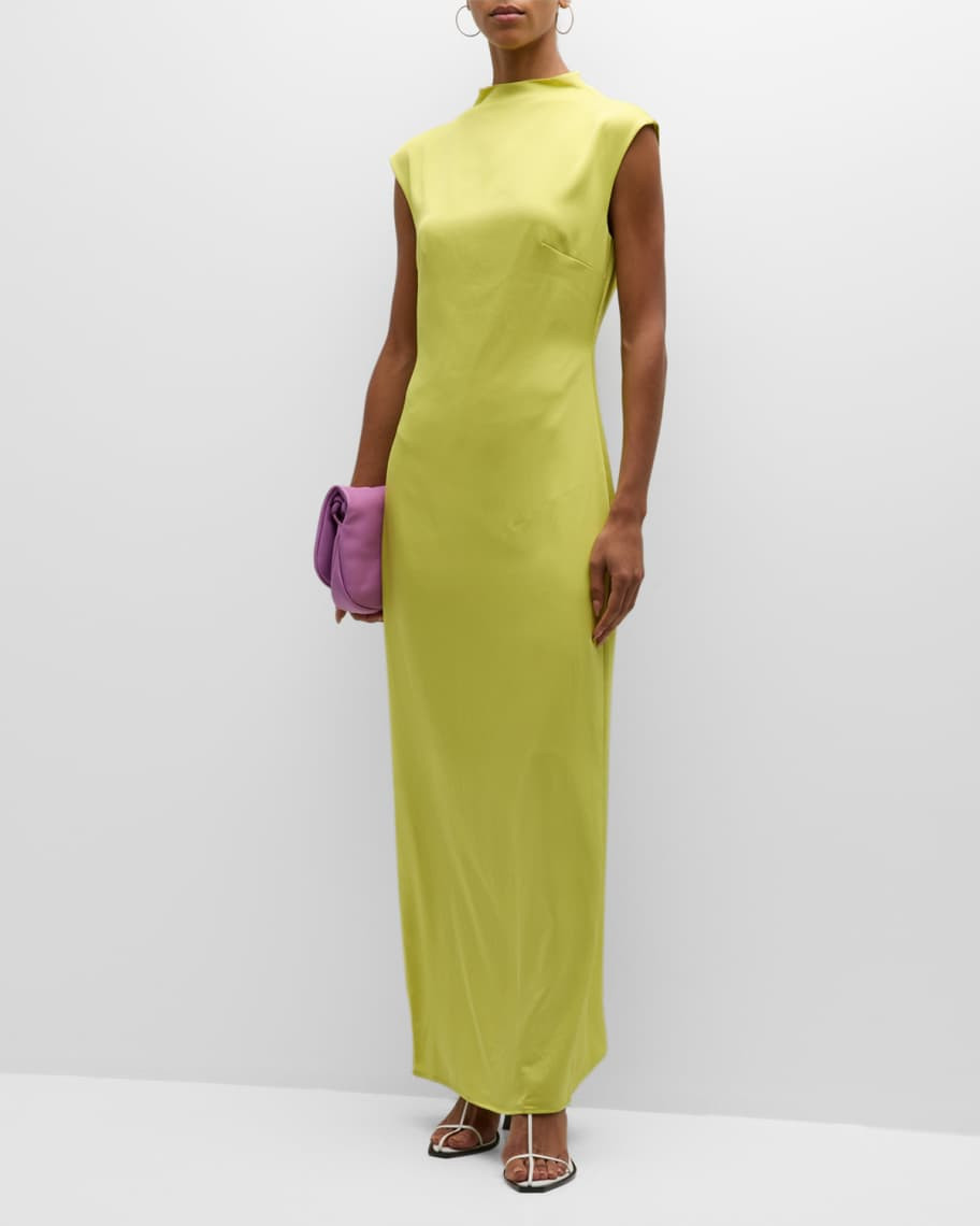 Anna Quan Estelle High-Neck Satin Slip Gown | Neiman Marcus