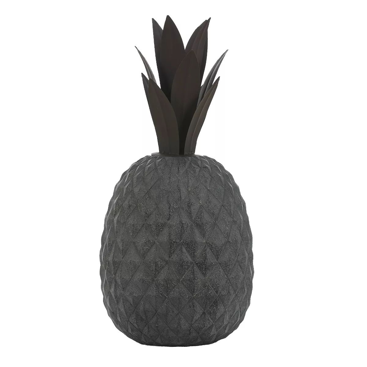 LuxenHome 23.6" Gray MgO Pineapple Outdoor Statue | Target