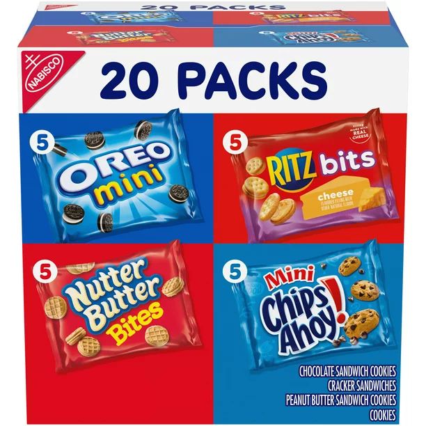 Nabisco Classic Mix Variety Pack, Oreo, Chips Ahoy!, Nutter Butter Bites, Ritz Bits, 20 Snack Pac... | Walmart (US)