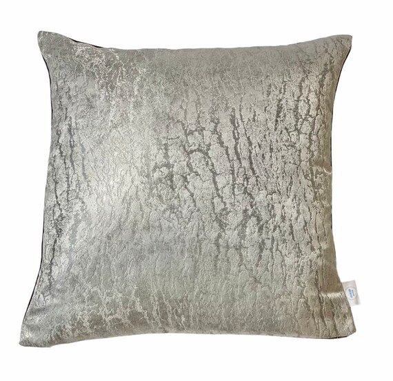 Abstract Silver Gray Sparkle pillow Cover 20x20 , Toss velvet pillow, modern decor, decorative, l... | Etsy (US)