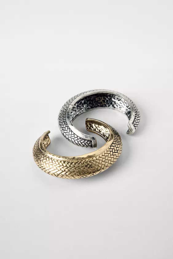 2-PACK OF TEXTURED CUFF BRACELETS KATE MOSS X ZARA | Zara US