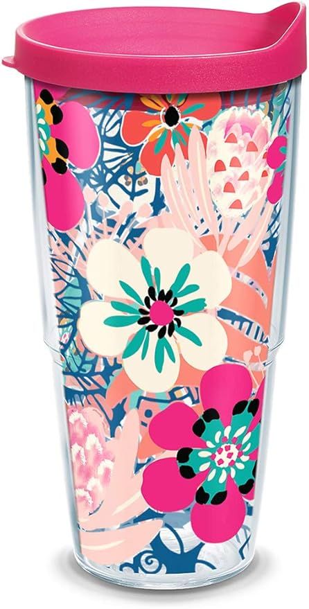 Tervis Bright Wild Blooms Insulated Travel Tumbler with Wrap and Lid 24 oz - Tritan, Clear | Amazon (US)