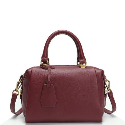 Susu Women's Pebbled Leather Top Handle Satchel Bag Structured Crossbody Purse Handbag - Maroon/burgundy/wine red | Macy's