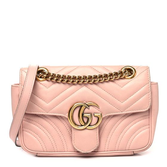 Calfskin Matelasse Mini GG Marmont Shoulder Bag Perfect Pink | FASHIONPHILE (US)