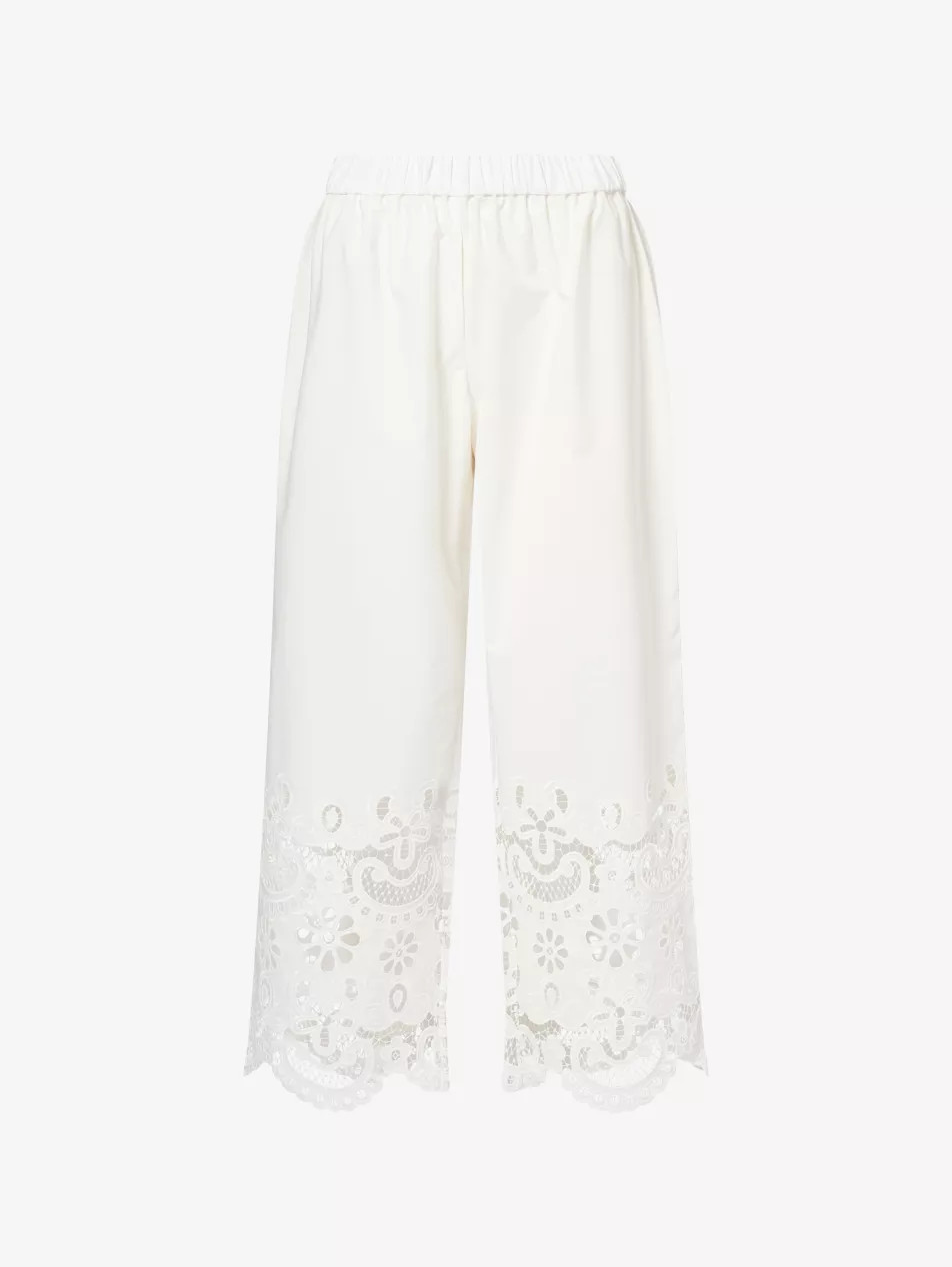 Jamie Embroidered Cotton-Blend Trousers | Selfridges