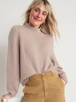 Melange Cozy Mock-Neck Sweater for Women | Old Navy (US)