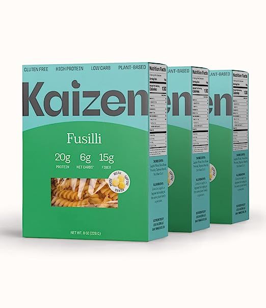 Kaizen Low Carb Pasta Fusilli - Gluten-Free, High Protein, Keto Friendly, Plant Based, Made with ... | Amazon (US)