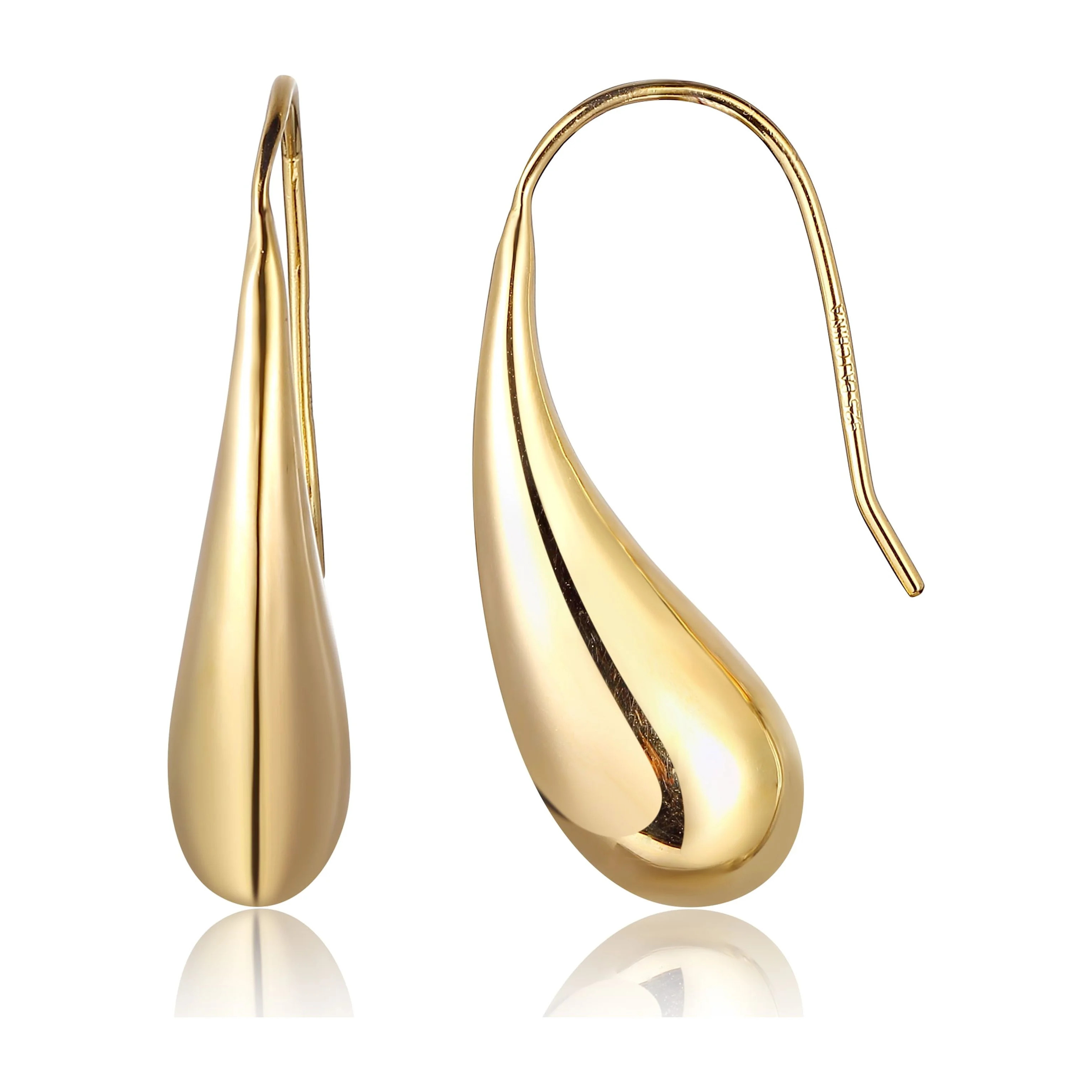 Forever Facets Teardrop Wire Earrings in 18k Yellow Gold Plated Sterling Silver, Adult Female - W... | Walmart (US)