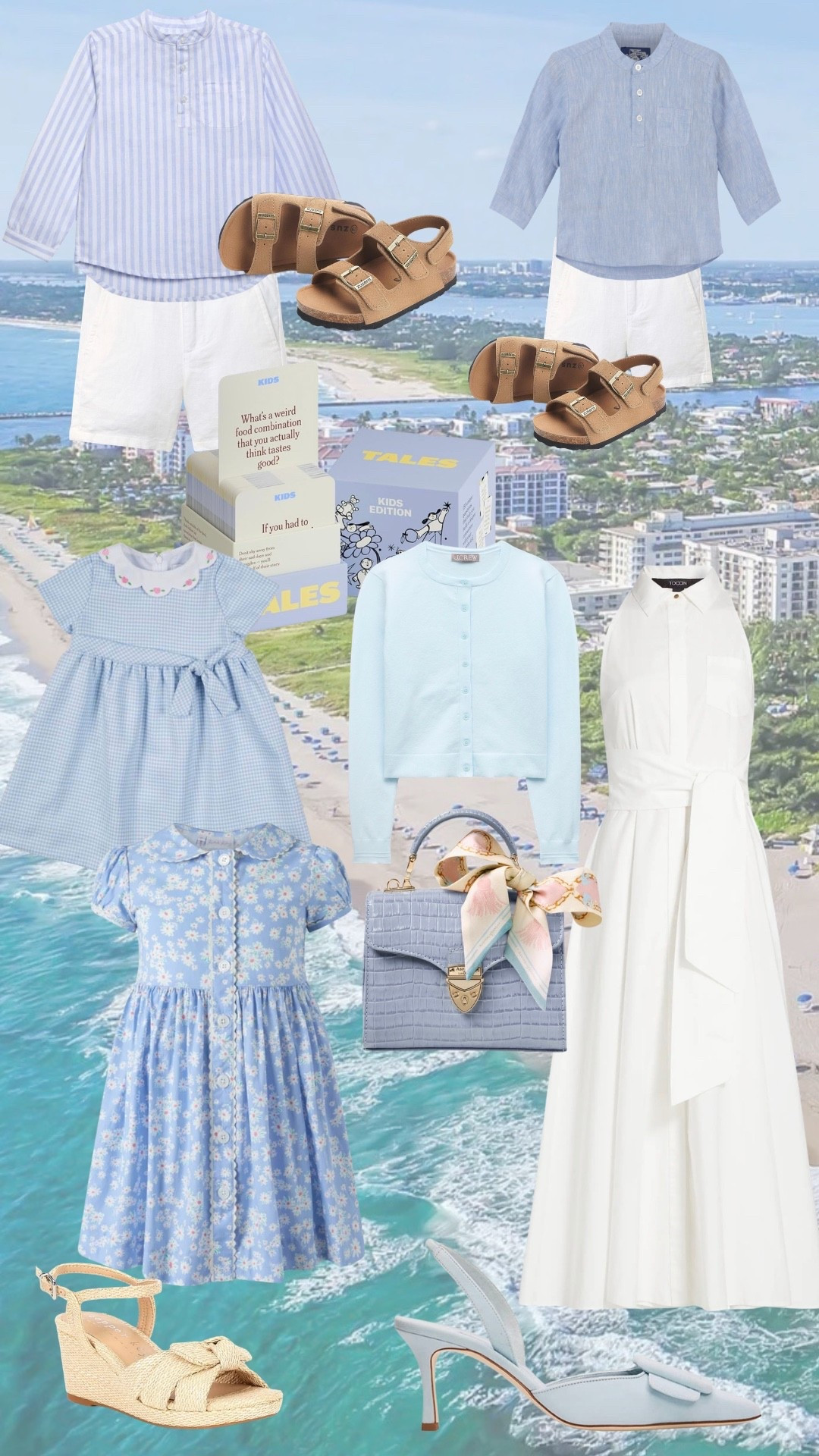 Love these fresh shades of soft blue and white for a family Spring Break dinner, Spring family photos, or Easter. 