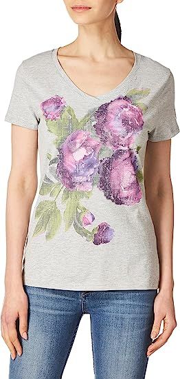 Hanes Women's Short Sleeve V-Neck Graphic T-Shirt | Amazon (US)