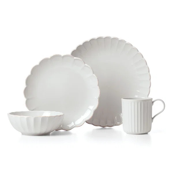 French Perle Scallop 4-Piece Place Setting | Wayfair North America