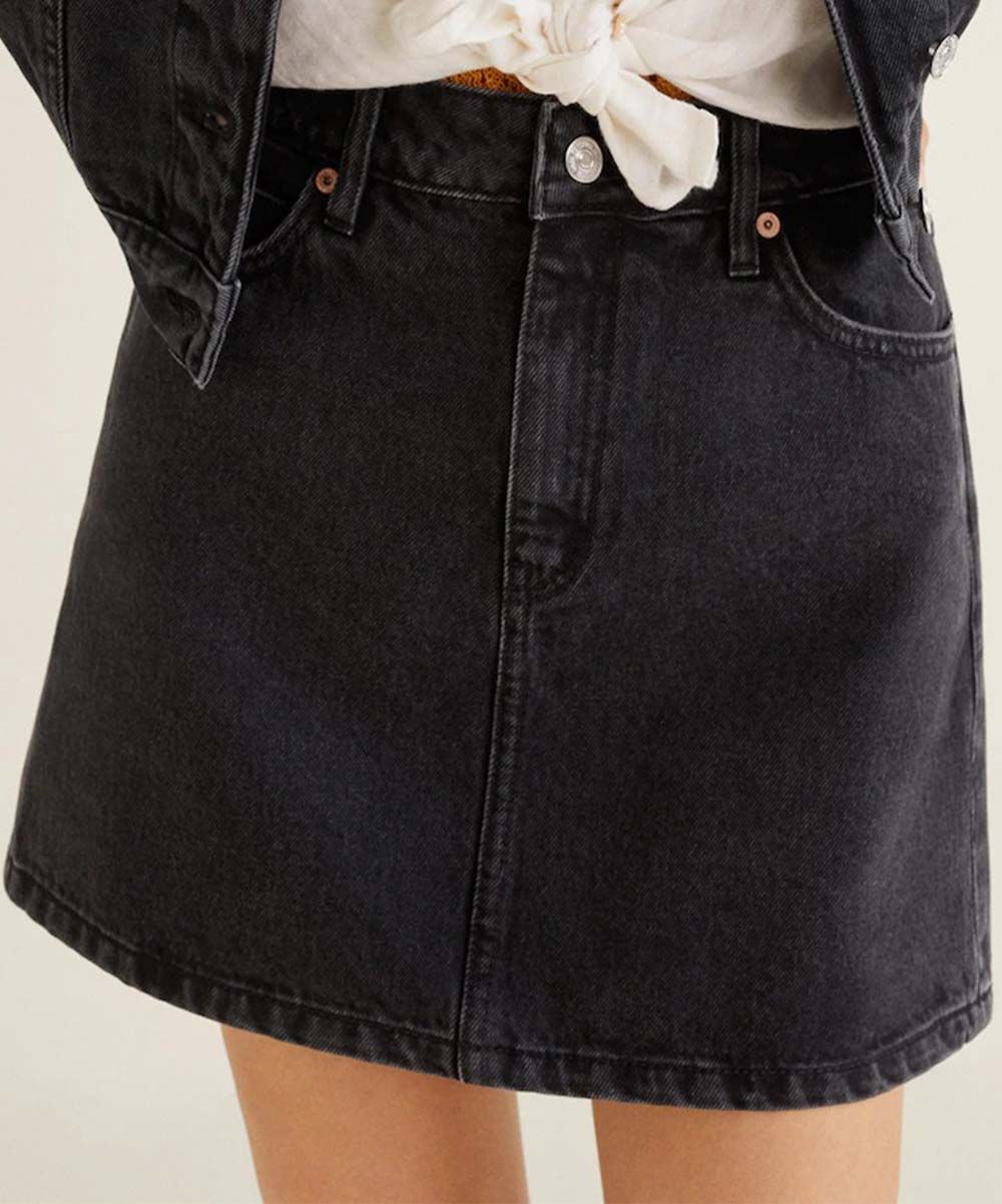 MANGO Women's Casual Skirts TEJANO - Tejano Black Musthave Denim Skirt - Women | Zulily