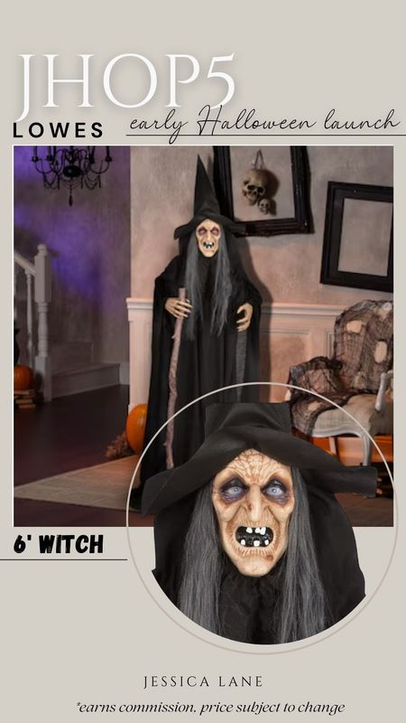 Lowe's early Halloween launch is here! Check out this 6 ft indoor talking LED animatronic witch! Lowe's Halloween, indoor Halloween decor, animatronic witch, talking witch, Lowe's creator, Lowe's affiliate

#LTKSeasonal #LTKHome #LTKFindsUnder100
